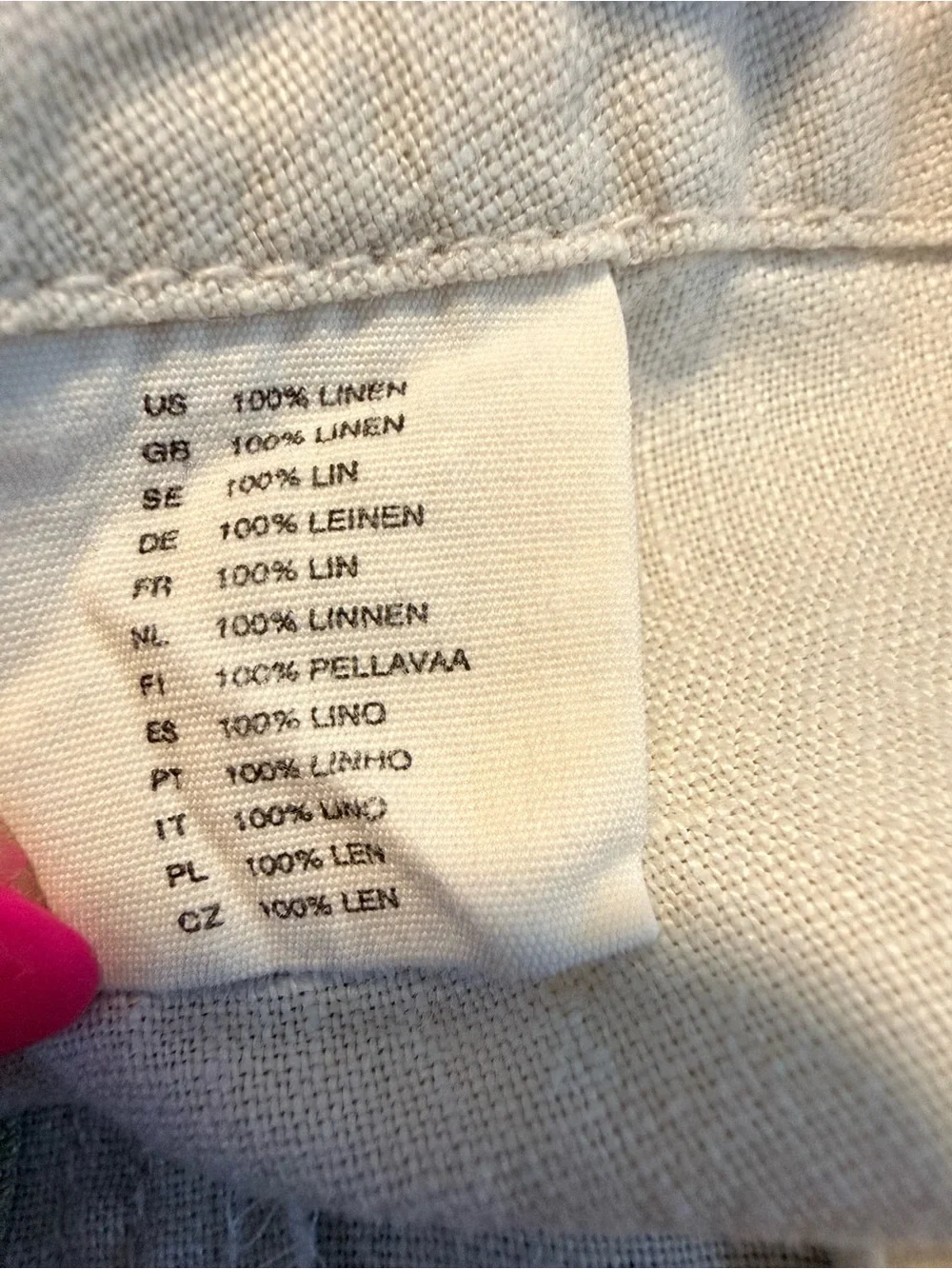 H&M 100% Linen Light Beige Drawstring Pants